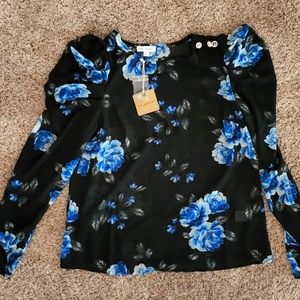 4/$20 NWT S Floral Blouse with jewels